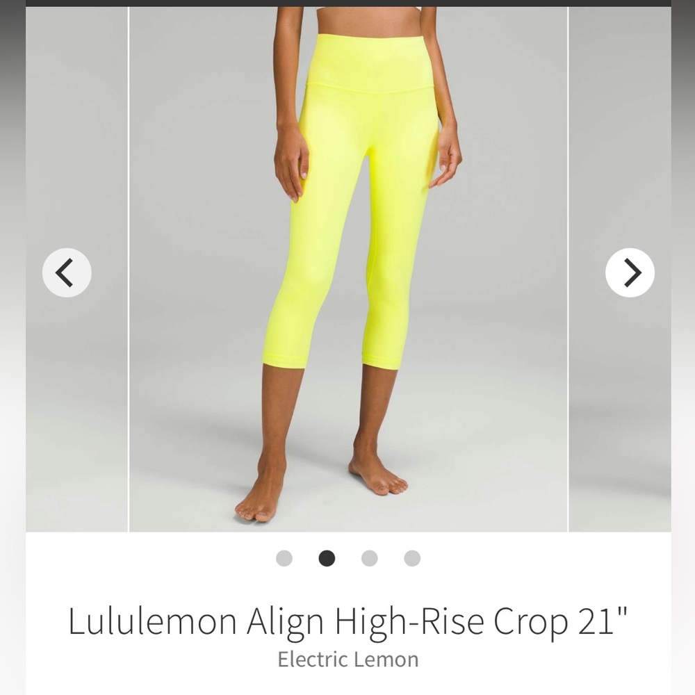 Lululemon Align High Rise Crop Leggings 21” Electric Lemon